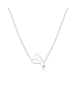 Silver Initial Letter Necklace Y SPE-5565